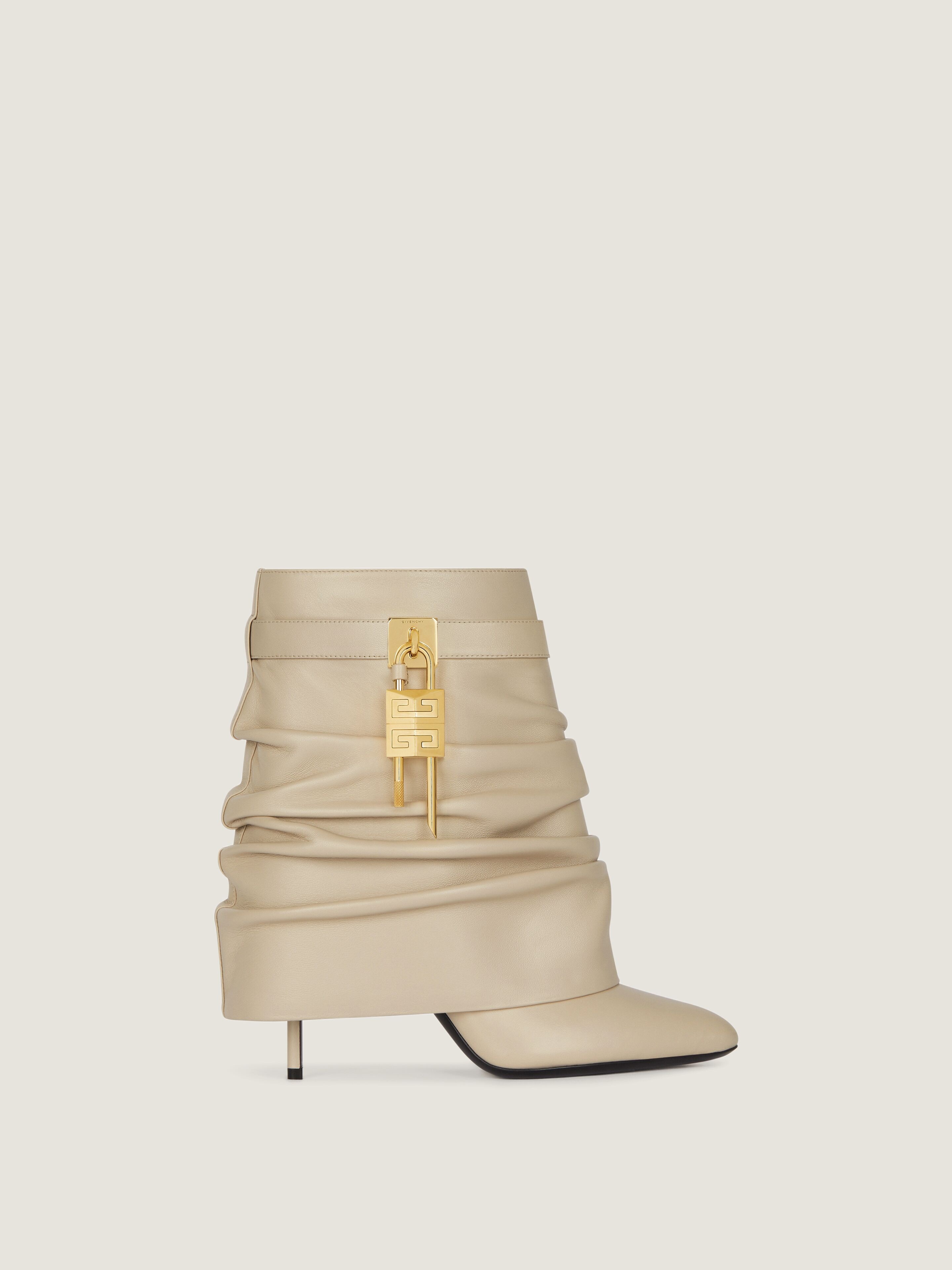 Shark Lock Stiletto ankle boots in nappa leather